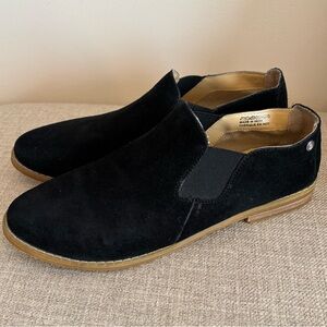 HUSH PUPPIES Women's Black Suede Slip Ons Loafers Flats Shoes Women’s 10